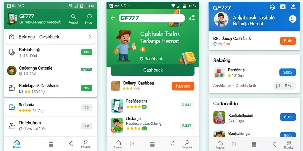 Tampilan antarmuka GF777 yang menarik dan sederhana untuk belanja cashback.