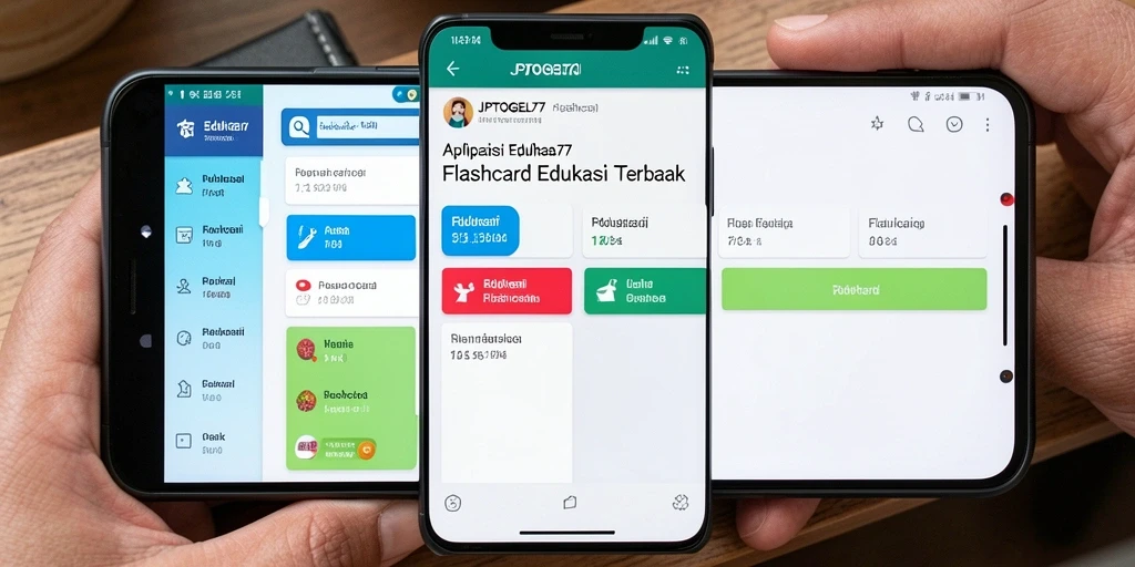 Screenshot antarmuka aplikasi Flashcard JPTOGEL77 yang interaktif.