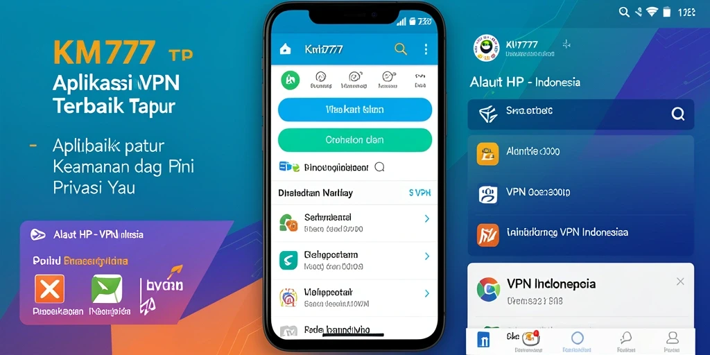 Antarmuka KM777 yang sederhana dan mudah digunakan untuk VPN Indonesia.