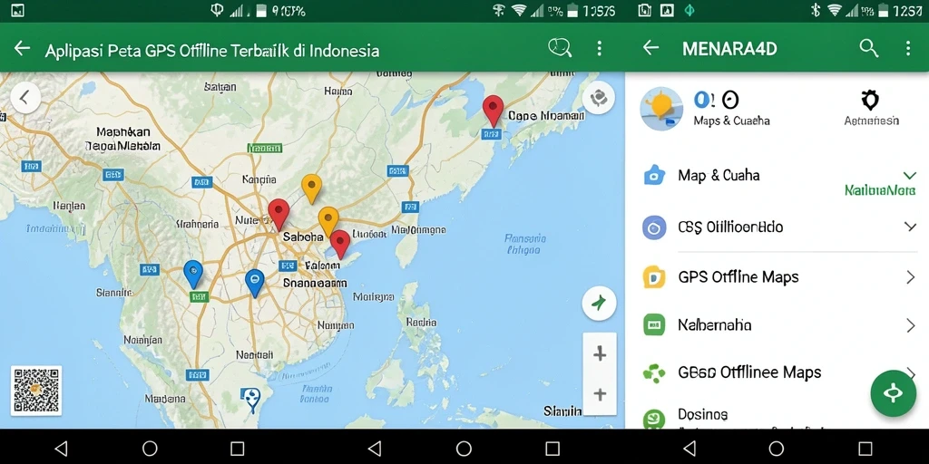 Tampilan antarmuka MENARA4D dengan fitur peta offline.
