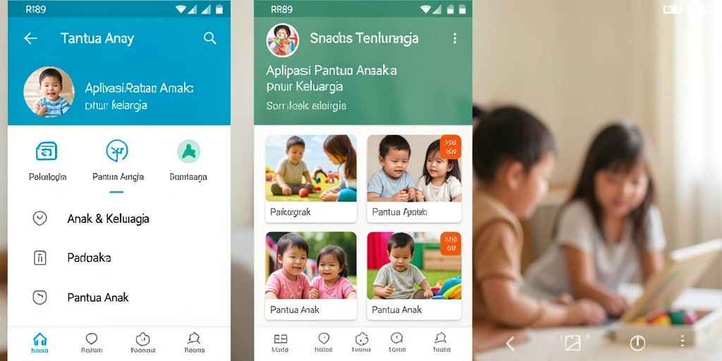 Tampilan antarmuka RR89 yang intuitif untuk memantau anak.